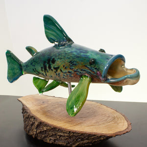 Mounted Glass Fish Sculpture