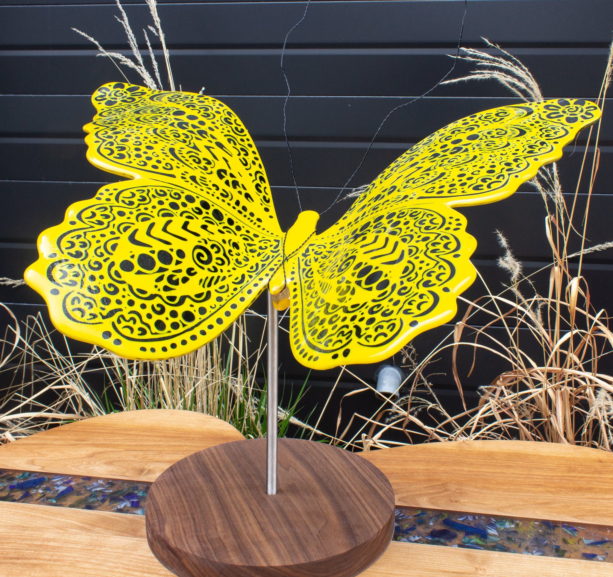 Large Yellow Butterfly Sculpture