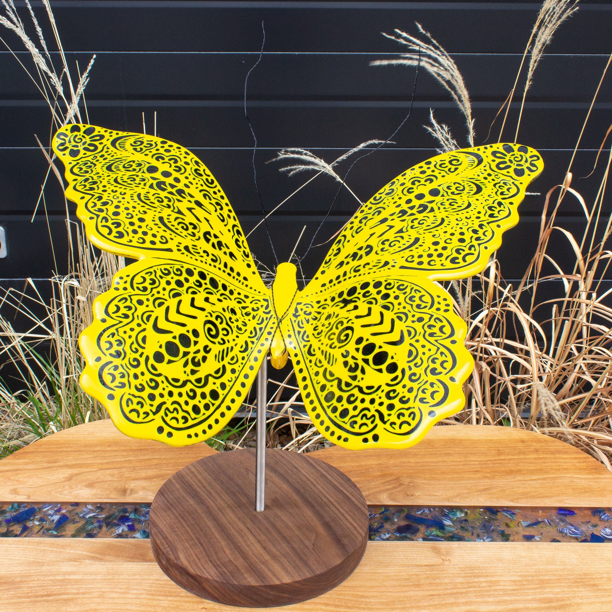 Large Yellow Butterfly Sculpture