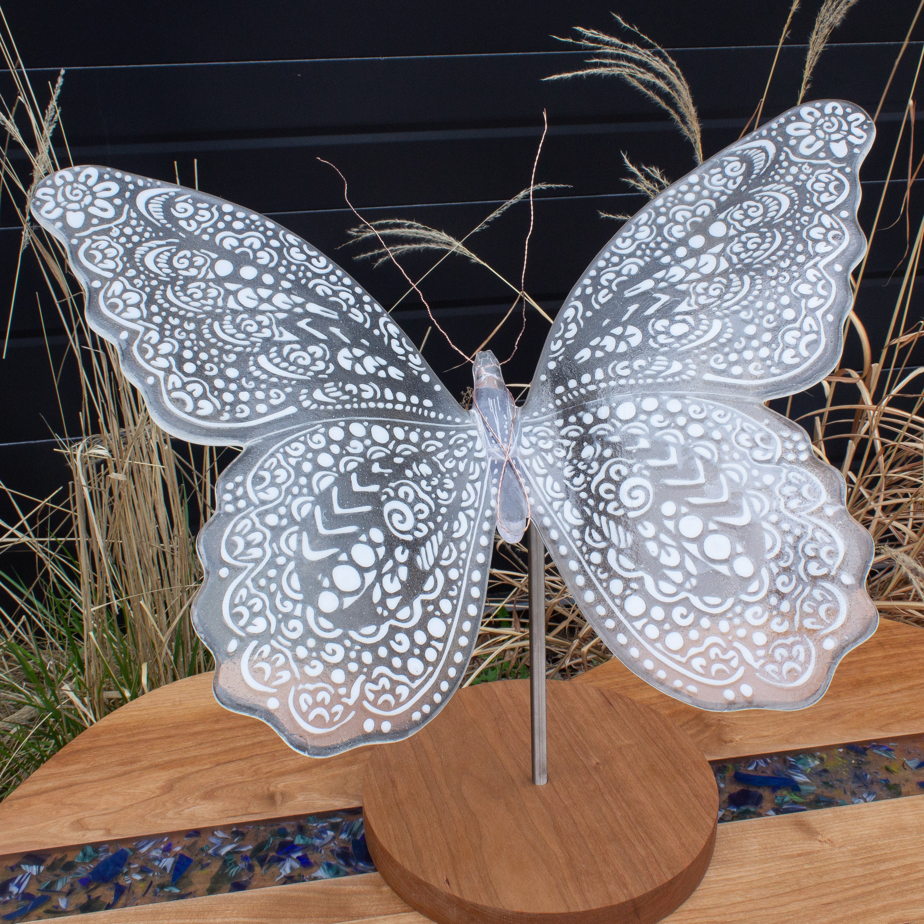 Large White Butterfly Sculpture