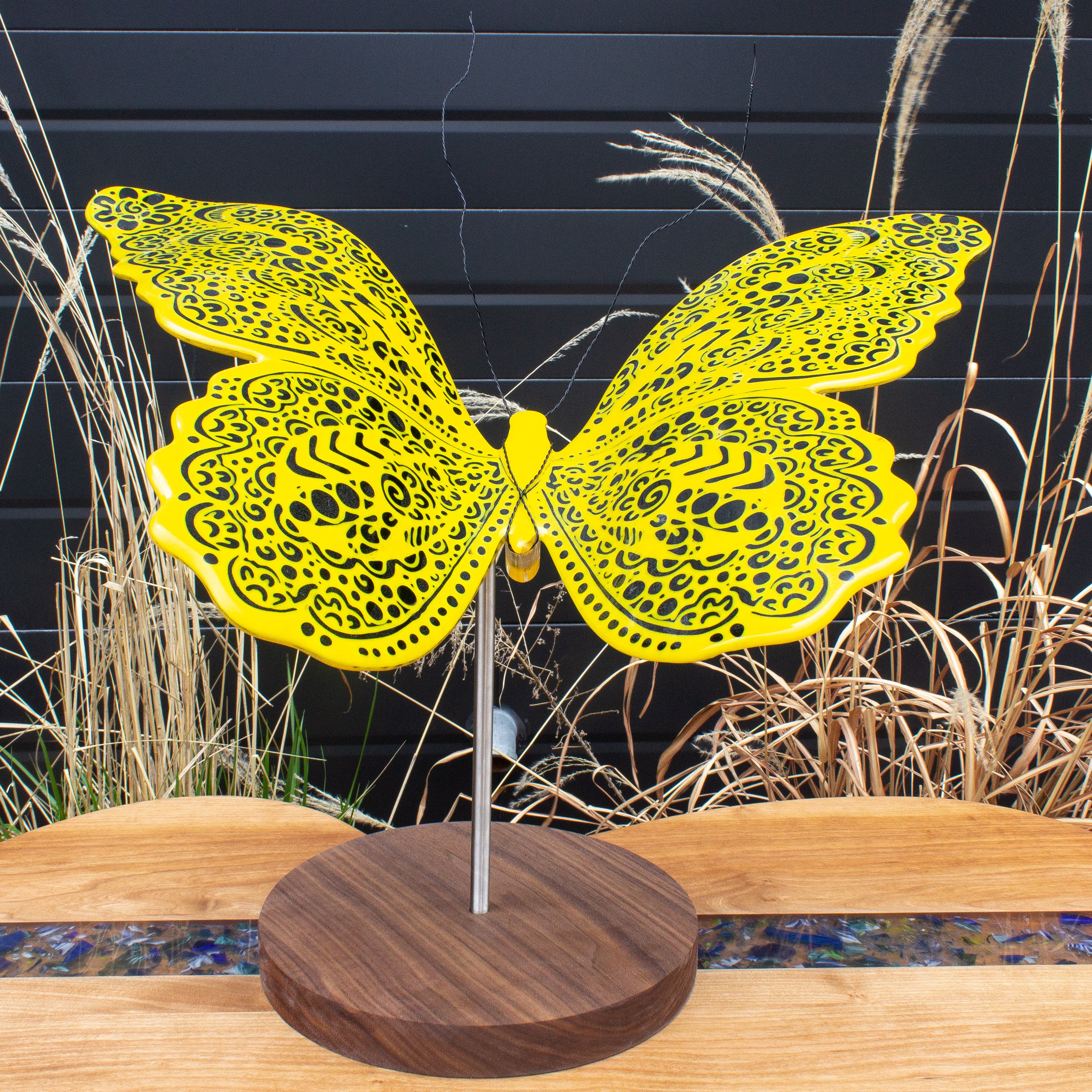 Large Yellow Butterfly Sculpture