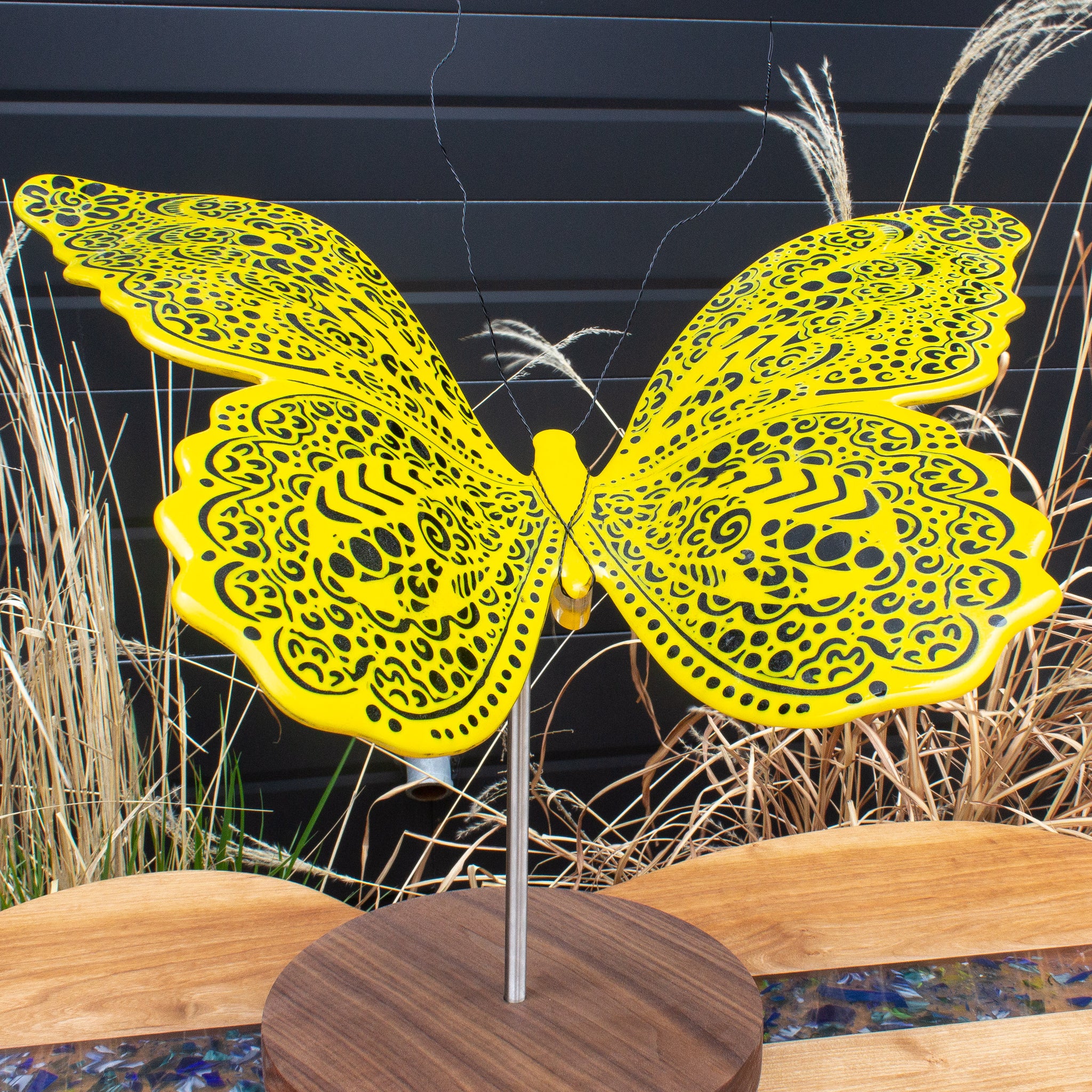 Large Yellow Butterfly Sculpture