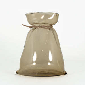 Amber Glass Bag Vase