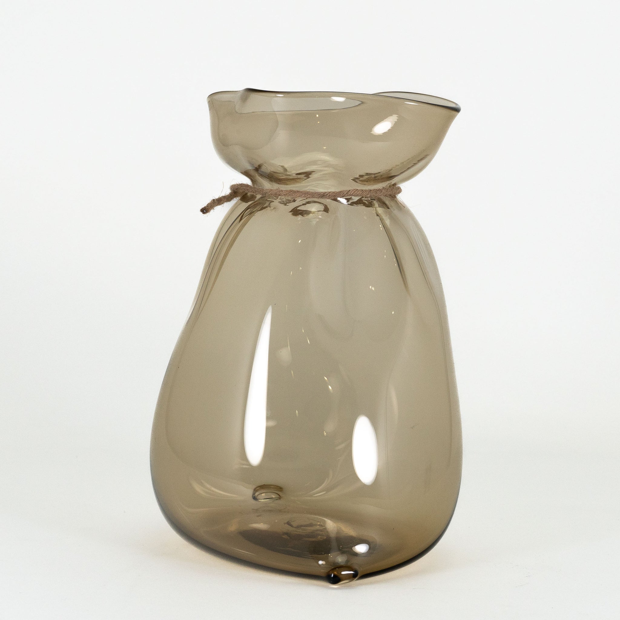 Amber Glass Bag Vase