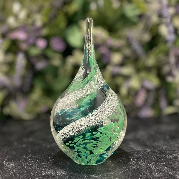 Memorial 3-D Tear Drop - Green & Teal