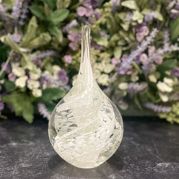 Memorial 3-D Tear Drop - White & Gray
