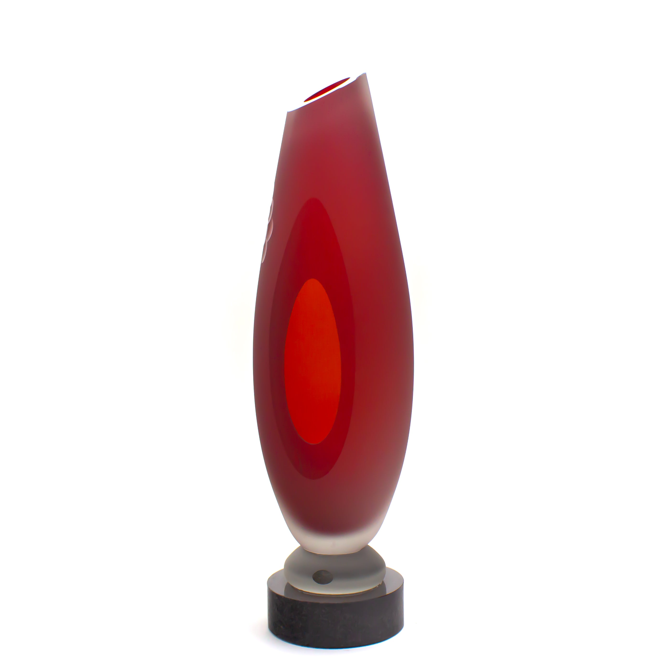 Large Scarlet Cut Vase
